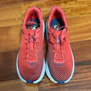Hoka Rincon Red and Blue Running Shoes
